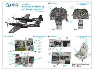 F-82H Twin Mustang 3D-Printed & coloured Interior on decal paper (Modelsvit)