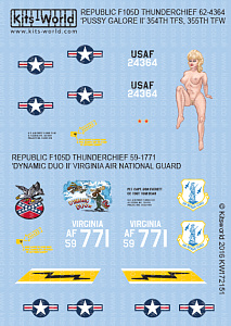 Decal 1/72 REPUBLIC F-105D-RE-31 THUNDERCHIEF (Kits-World)