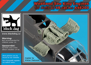 Additions (3D resin printing) 1/48 Westland Sea King HC.4 engines (designed to be used with Airfix kits)