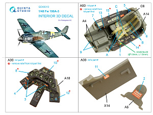 Fw 190A-3 3D-Printed & coloured Interior on decal paper (Hasegawa)