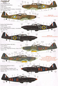 Decal 1/72 Boulton-Paul Defiant Mk.Is (10) (Xtradecal)