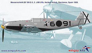 Model kit 1/48 Messerschmitt Bf-109E-1 and Bf-109E-3 Emil 'Legion Condor' double kit (Wingsy Kits)