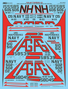 Decal 1/32      VA-65 TIGERS (1) USN Grumman A-6A/A-6E Intruders in the Vietnam War & the Cold War (AOA Decals)