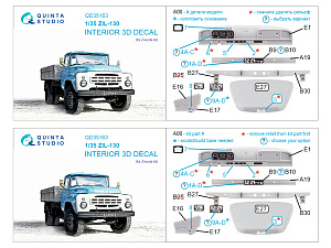 ZiL-130 3D-Printed & coloured Interior on decal paper (Zvezda)