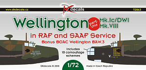 Decal 1/72 Vickers Wellington in RAF and SAAF Service, Pt.1 (DK Decals)