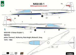 Model kit 1/72 NASA AD - 1 NASA experimental aircraft (FLY)