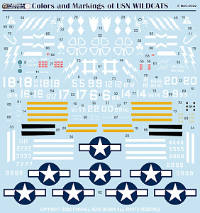 Decal 1/48  'Colors and Markings of US Navy Grumman Wildcats Part 1' (Furball Aero-Design)