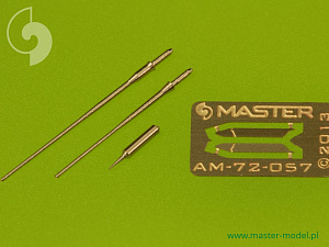 Aircraft detailing sets (brass) 1/72  Saab JAS-39 Gripen - Pitot Tubes & Angle Of Attack probes (designed to be used with Italeri kits) 