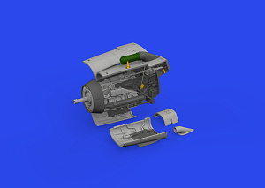 Additions (3D resin printing) 1/72 Messerschmitt Bf-109F engine 3D-Printed 1/72 (designed to be used with Eduard kits) 