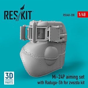 Additions (3D resin printing) 1/48 Mil Mi-24P aiming set with Raduga-Sh (ResKit)