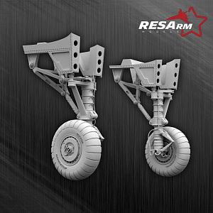 Additions (3D resin printing) 1/48 Ju-88  Landing gear+wheels under load (RESArm)