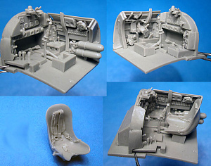 Additions (3D resin printing) 1/48 Reggiane Re.2002 Cockpit Set (ITA/TAM kit) (Vector) 