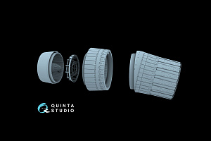 Su-30SM Exhaust Nozzles (Parking Position, Dropped) (Zvezda)