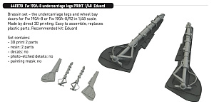 Additions (3D resin printing) 1/48 Focke-Wulf Fw-190A-8 undercarriage legs (3D-Printed) 1/48 (designed to be used with Eduard kits)