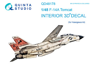 F-14A 3D-Printed & coloured Interior on decal paper (for Hasegawa kit)