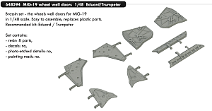 Additions (3D resin printing) 1/48 Mikoyan MiG-19PM/MiG-19S wheel well doors (designed to be used with Eduard kits and Trumpeter kits)