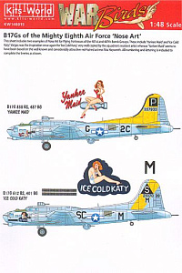 Decal 1/48 Boeing B-17G Flying Fortress 8th Air Force Nose Art (2) (Kits-World)