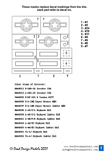 Douglas A/B-26 Invader National Insignia paint masks WWII and markings (designed to be used with ICM kits)