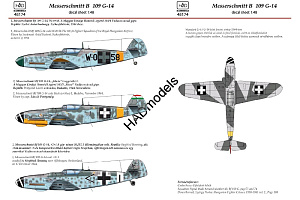 Decal 1/48 Messerschmitt Bf 109G-14 (3x camo) (HAD)