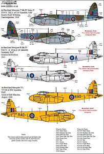 Decal 1/48 de Havilland Mosquito T.Mk.III, B.Mk.IV, FB.Mk.VI, (7) (Xtradecal)