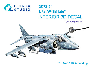 AV-8B late 3D-Printed & coloured Interior on decal paper (Hasegawa)
