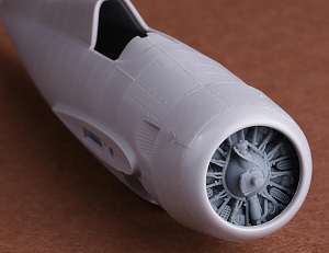 Additions (3D resin printing) 1/72 Grumman FM-2 Wildcat engine & exhaust set (designed to be used with Arma Hobby kits)