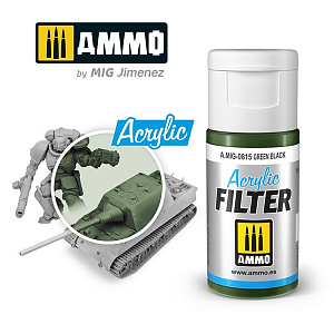 ACRYLIC FILTER Green Black(15mL) (Ammo Mig)