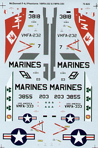 Decal 1/72 McDonnell F-4J USMC (2) (Microscale)