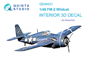 FM-2 Wildcat 3D-Printed & coloured Interior on decal paper (Eduard)