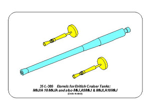 Aircraft detailing sets (brass) 1/35 Barrels for British Cruiser Tanks Mk.IIA, A10 Mk.IA and also Mk.I A9; 40mm 2pdr. + 2pcs. Besa MG (designed to be used with Gecko Models kits)