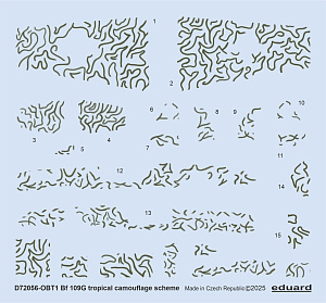 Decal 1/72 Bf 109G tropical camoufl.scheme (EDU)