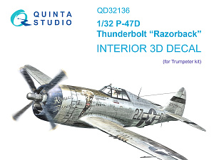 P-47D Razorback 3D-Printed & coloured Interior on decal paper (Trumpeter)