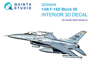 F-16D block 50 3D-Printed & coloured Interior on decal paper (Kinetic 2022 tool)