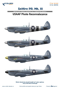 Decal 1/72 Spitfire PR. Mk. XI USAAF Photo Reconnaiscance (Colibri Decals)