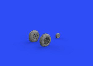 Additions (3D resin printing) 1/48  North-American P-51D-5 Mustang wheels with weighted tyre effect oval tread (designed to be used with Eduard kits) 