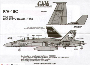 Decal 1/48 McDonnell-Douglas F/A-18C 164968 VFA-195 Dambusters NF/400 'Chippy Ho' (CAM)