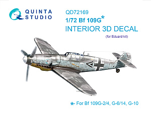 Bf 109G 3D-Printed & coloured Interior on decal paper (Eduard)