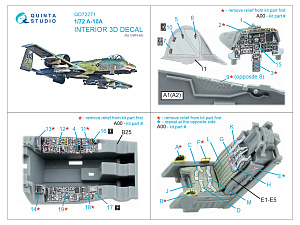 A-10A Thunderbolt II 3D-Printed & coloured Interior on decal paper (GWH)