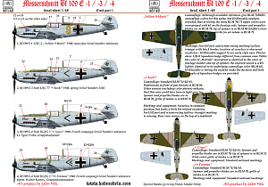Decal 1/48 Bf 109E1/E3/E4 (4x camo) Part 1 (HAD)