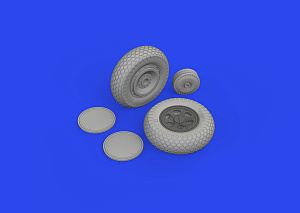 Additions (3D resin printing) 1/48      Republic P-47D wheels with cross tread (designed to be used with MiniArt kits) 