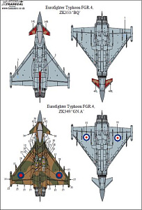 Decal 1/32Eurofighter Typhoon FGR.4 29(F) Squadron 2015 Anniversary/Display (2) (Xtradecal)