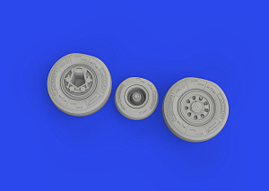 Additions (3D resin printing) 1/72 Lockheed-Martin F-35A Lightning II wheels (designed to be used with Tamiya kits)