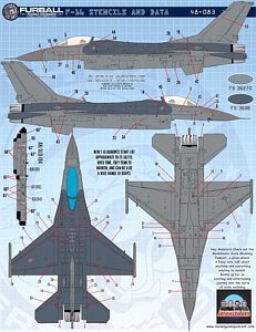 Decal 1/48 Lockheed-Martin F-16 Stencils (LATE) [F-16C F-16D] (Furball Aero-Design)