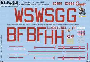 Decal 1/72 Avro Lancaster B.I/III (Kits-World)