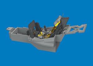 Additions (3D resin printing) 1/48 Lockheed-Martin F-35C cockpit (3D-Printed) 1/48 (designed to be used with Tamiya kits)