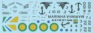 Decal 1/48 "Falcao do Marinha" (Brazilian Navy AF-1 and AF-1A - both based on Douglas A-4M Skyhawk airframe) (Cut then Add)