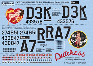 Decal 1/32 Republic P-47D Thunderbolt 368th FG (2) (Kits-World)