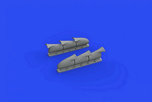 Additions (3D resin printing) 1/48 Supermarine Spitfire Mk.V three-stacks exhausts fishtail (designed to be used with Eduard kits) 