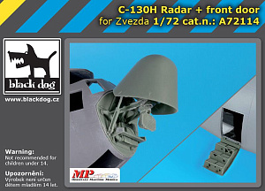 Additions (3D resin printing) 1/72 Lockheed C-130H Hercules radar+front door (designed to be used with Zvezda kits) 