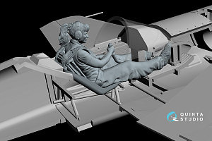 Svetlana sitting in SU-31 (Quinta Models)